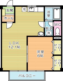 エクセル長尾  206号室 間取り