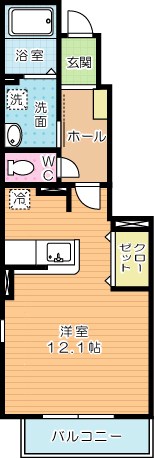 プラスパーⅠ  105号室 間取り