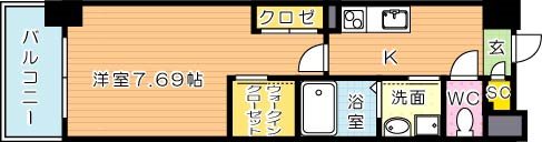 ウイングス穴生 707号室 間取り