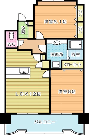 アースコートディアガーデン西小倉 202号室 間取り