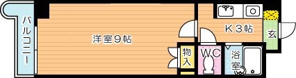 ＫＭマンション八幡駅前Ⅱ 609号室 間取り