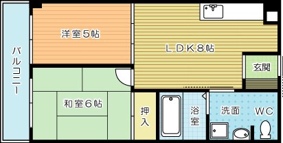 サンコーポ熊本 405号室 間取り