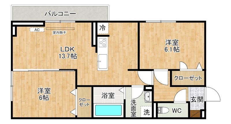 vivablepalais（ヴィヴァブルパレ） 205号室 間取り