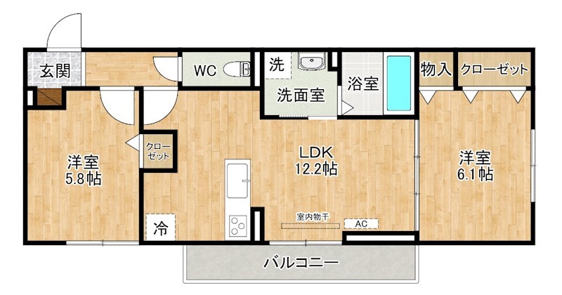 vivablepalais（ヴィヴァブルパレ） 302号室 間取り