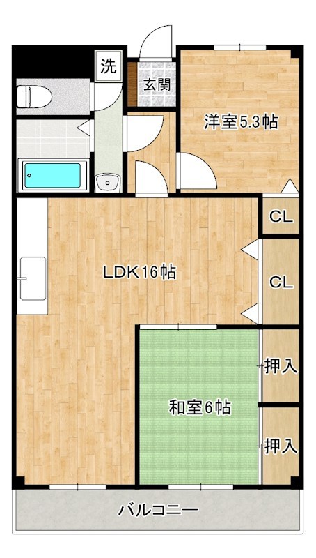 ラディア石田 302号室 間取り