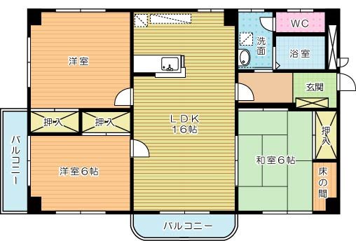 アルカサール菅原 401号室 間取り