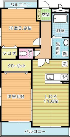 メディアパークⅢコクラ 505号室 間取り