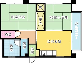 太陽マンション 202号室 間取り