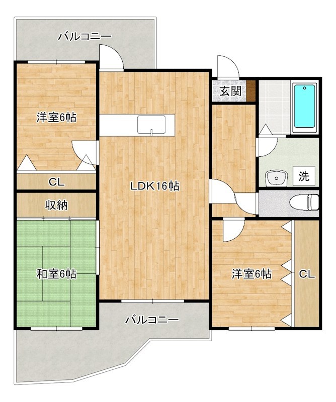 フローレスタシオン壱番館  302号室 間取り