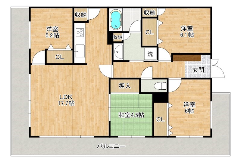 アクロス小倉セントラルスクエア(分譲賃貸) 608号室 間取り