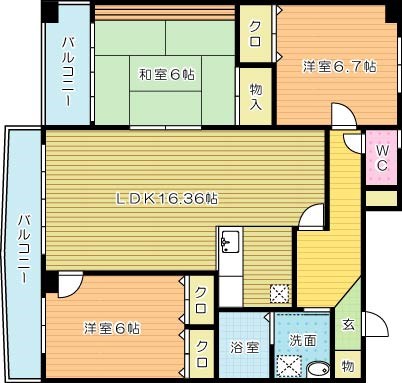 アビタシオン蒲生 801号室 間取り
