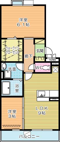 ボヌールチヒロ 305号室 間取り