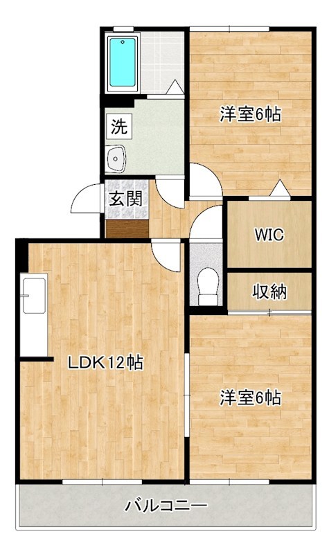 クレール徳力   202号室 間取り