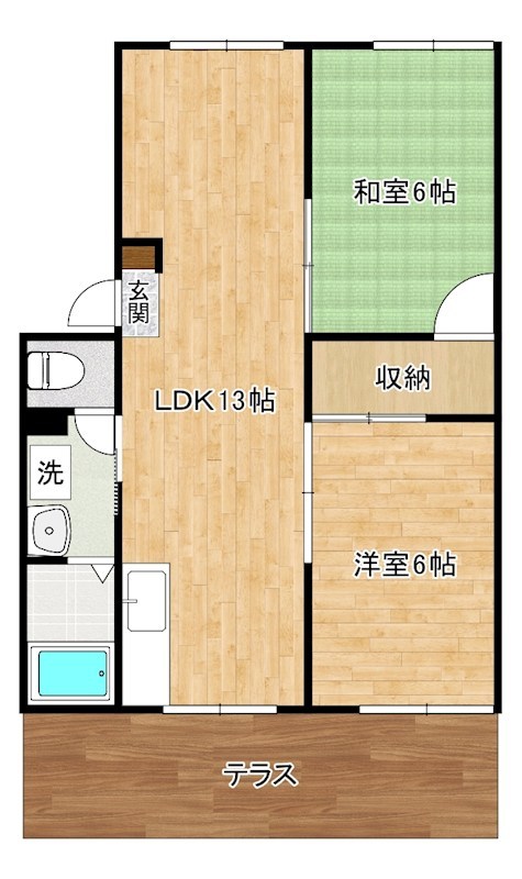 プレジール弥生が丘Ｂ棟 101号室 間取り