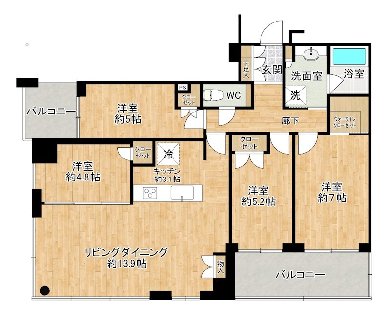グランドメゾンガーデンシティ小倉  1202号室 間取り
