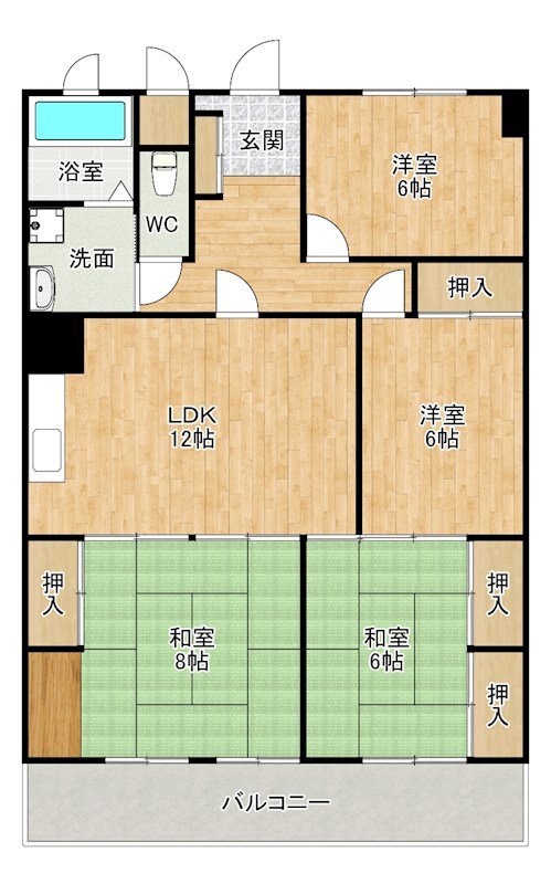 サンシティ金田　A棟  510号室 間取り