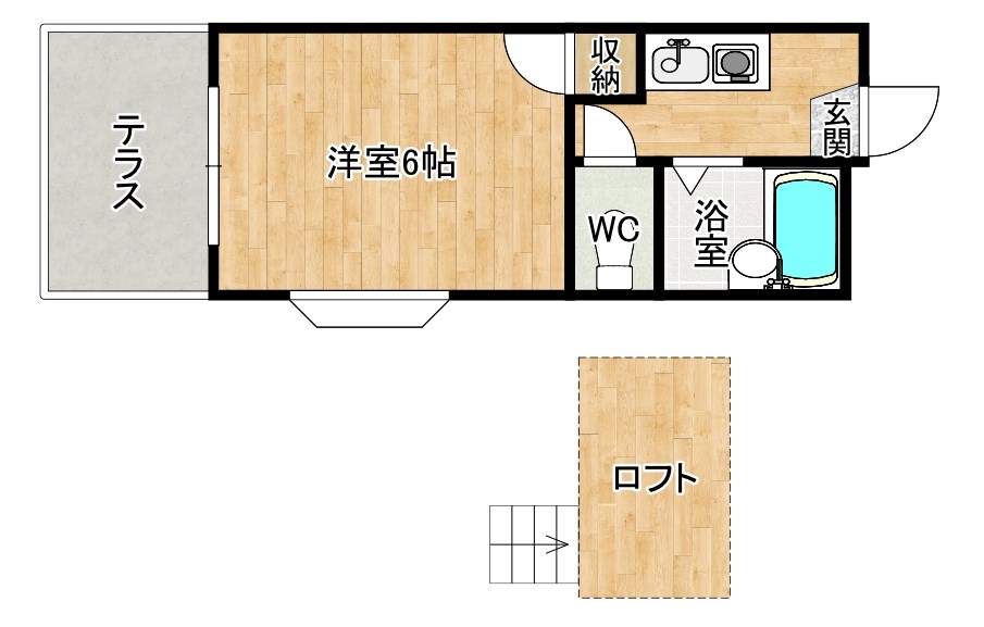 オアシス富士見 207号室 間取り