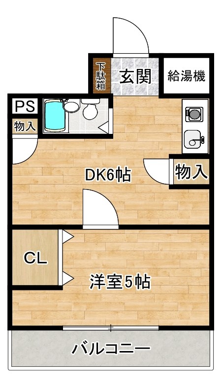 プランドールMK小倉 401号室 間取り