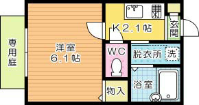 プランドール宇佐町 102号室 間取り