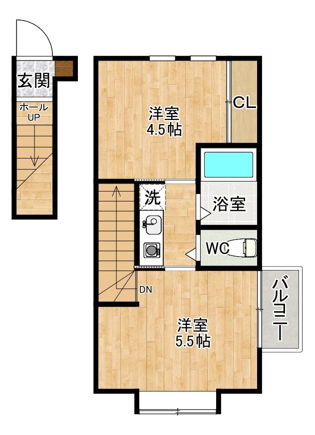 Ｄｅａｒ津田(ディア津田)　Ｂ棟   201号室 間取り