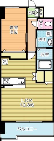REGARIA KOKURAKITA CENTER PLACE(レガリア小倉北センタープレイス) 603号室 間取り