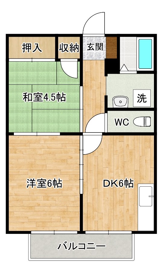 コーポ黒原  101号室 間取り