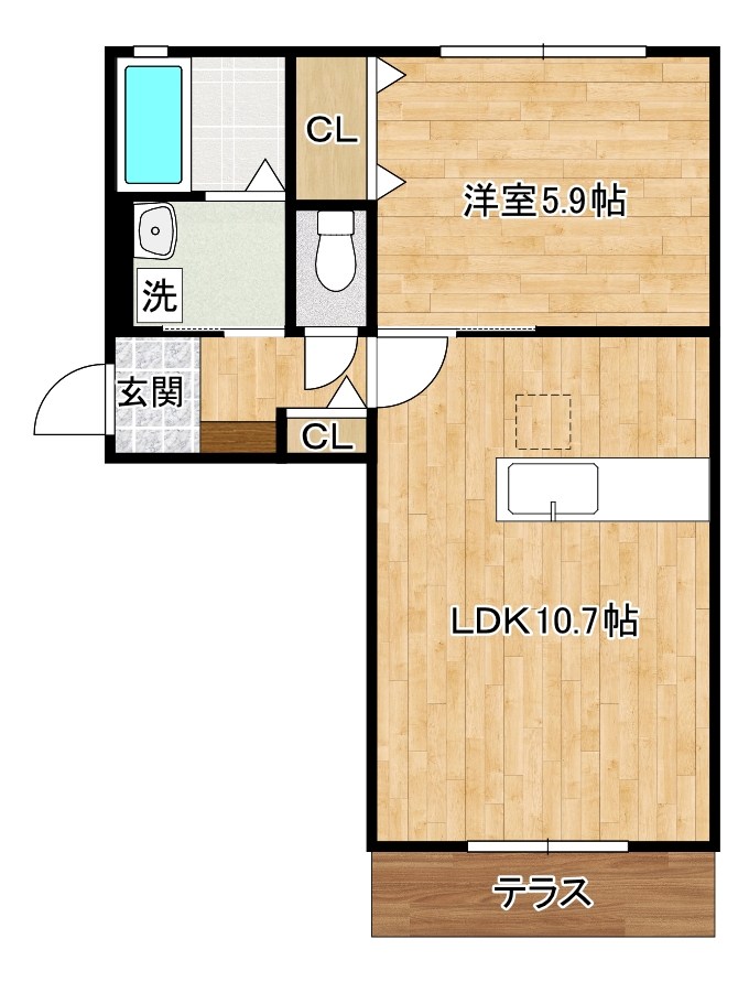クラヴィエ三萩野Ｆ   101号室 間取り