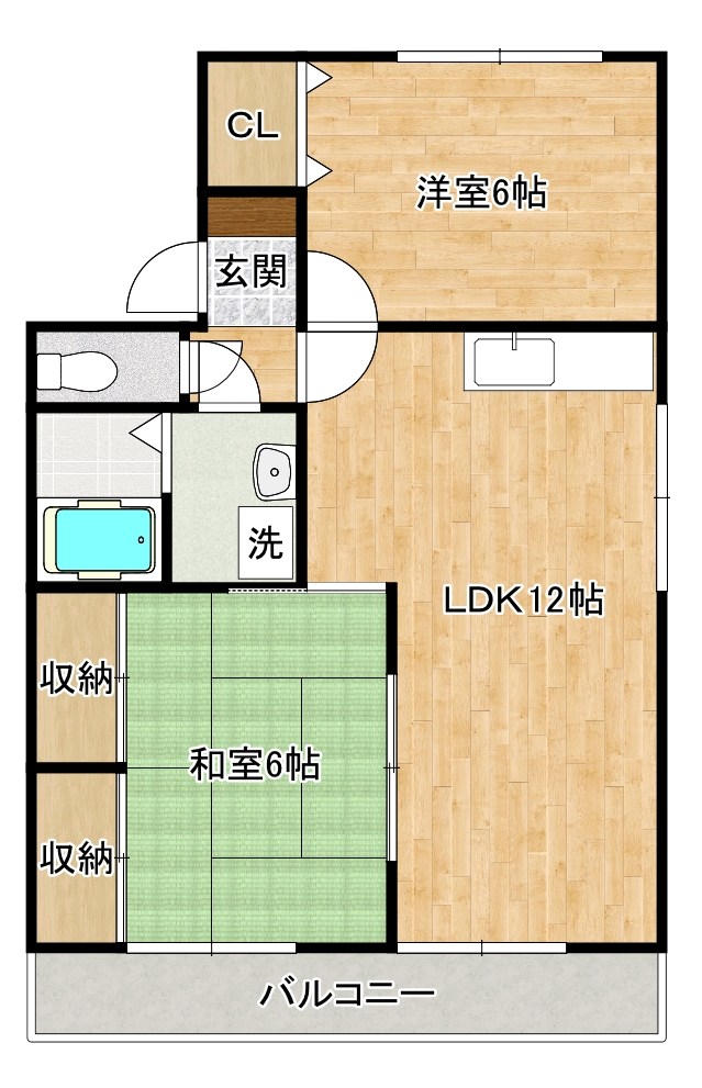 セジュールタカミ　D棟 201号室 間取り
