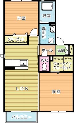 サンアベニュー葛原Ⅱ 202号室 間取り