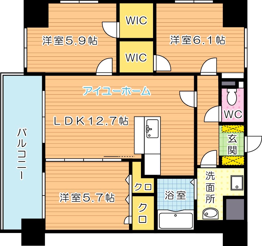 (仮称)九州共立大前マンション 407号室 間取り