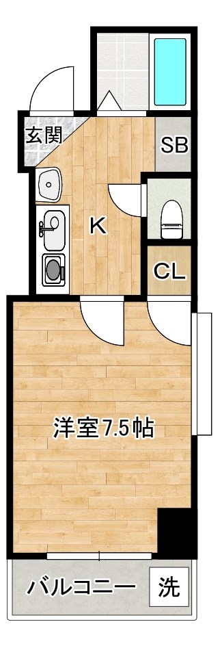 スターズ内山 703号室 間取り