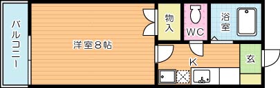 シティベール守恒 102号室 間取り