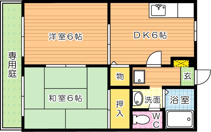 ビーライン木屋瀬 101号室 間取り
