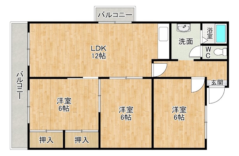 高峰グリーンマンション 305号室 間取り