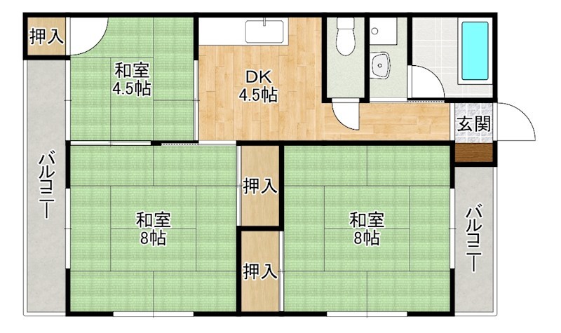F.BLD 302号室 間取り