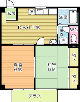 エクセル長尾  106号室 間取り