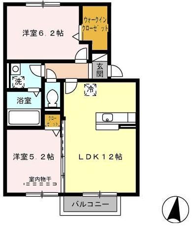 おおくぼの森 Ａ棟 105号室 間取り