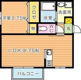 おおくぼの森Ｂ棟 201号室 間取り