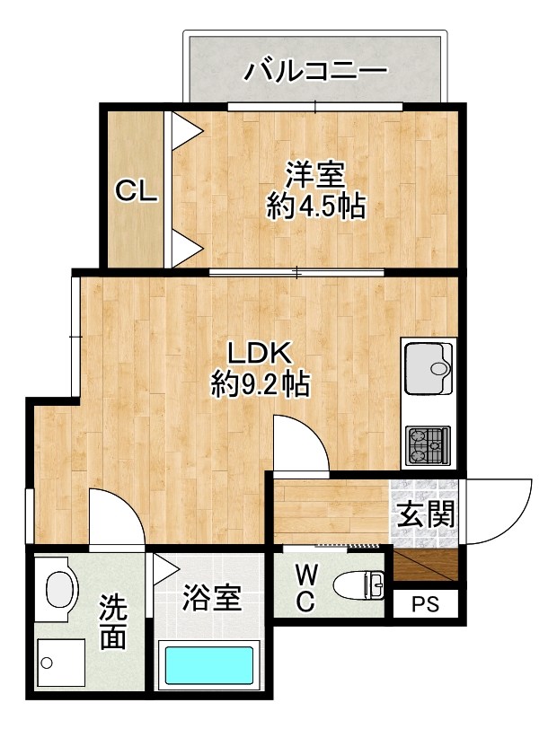 THE　NOBLES戸畑Ⅰ（ザ　ノウブルズ戸畑Ⅰ） 203号室 間取り
