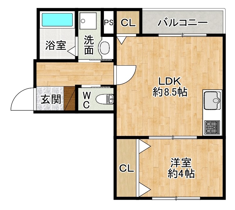 THE　NOBLES戸畑Ⅰ（ザ　ノウブルズ戸畑Ⅰ） 301号室 間取り