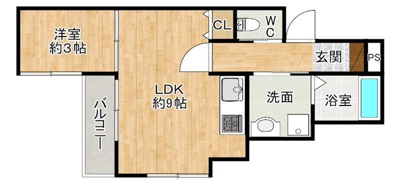 THE　NOBLES戸畑Ⅱ（ザ　ノウブルズ戸畑Ⅱ） 202号室 間取り