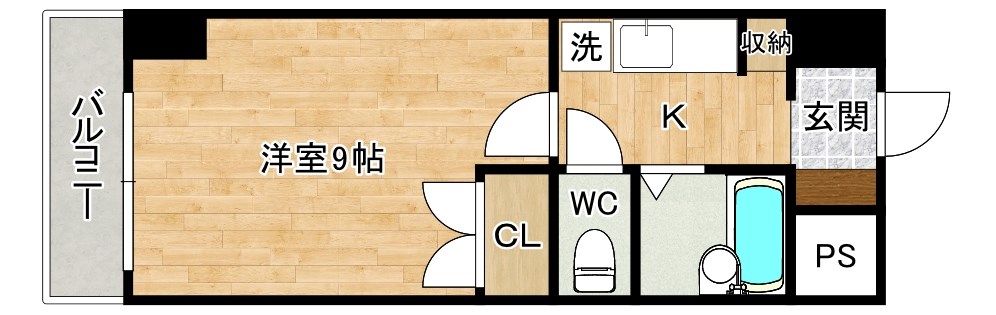アヴィニール清水 605号室 間取り