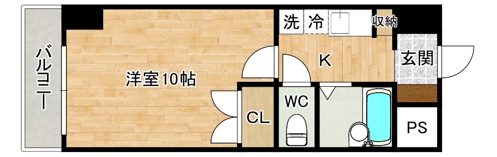 アヴィニール清水 401号室 間取り