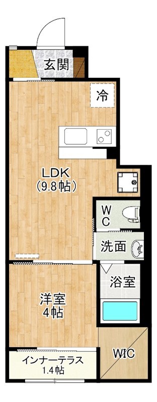 Chat　noir　M.ⅿ（チャットノワールM.ⅿ） 102号室 間取り