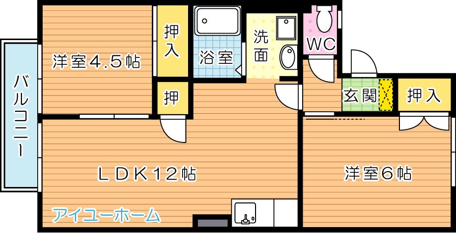 ヴァンベールHATANOPureⅡ 2101号室 間取り