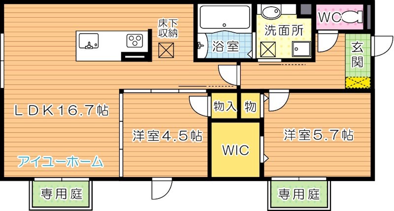 イオメール竹末 101号室 間取り