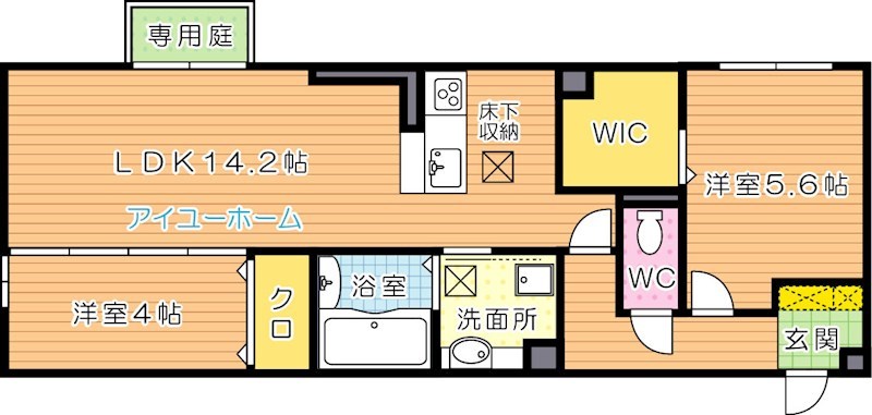 イオメール竹末 102号室 間取り