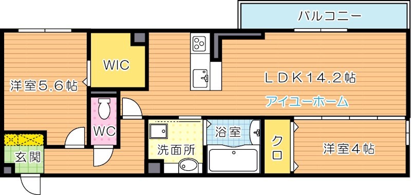 イオメール竹末 203号室 間取り