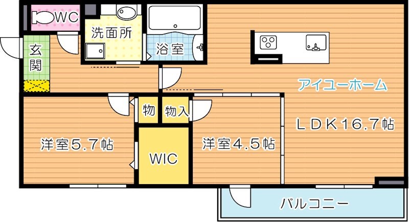 イオメール竹末 205号室 間取り