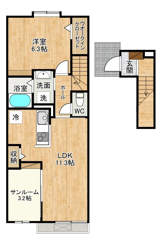 グローリア・ヒデ　A棟 203号室 間取り